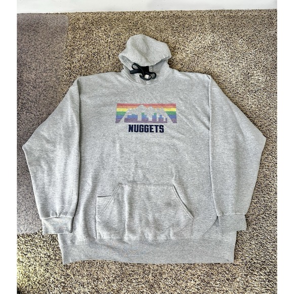 Fruit of the Loom Other - Denver Nuggets Rainbow Skyline Sweatshirt Mens 3XL Fruit Of The Loom NBA Hoodie